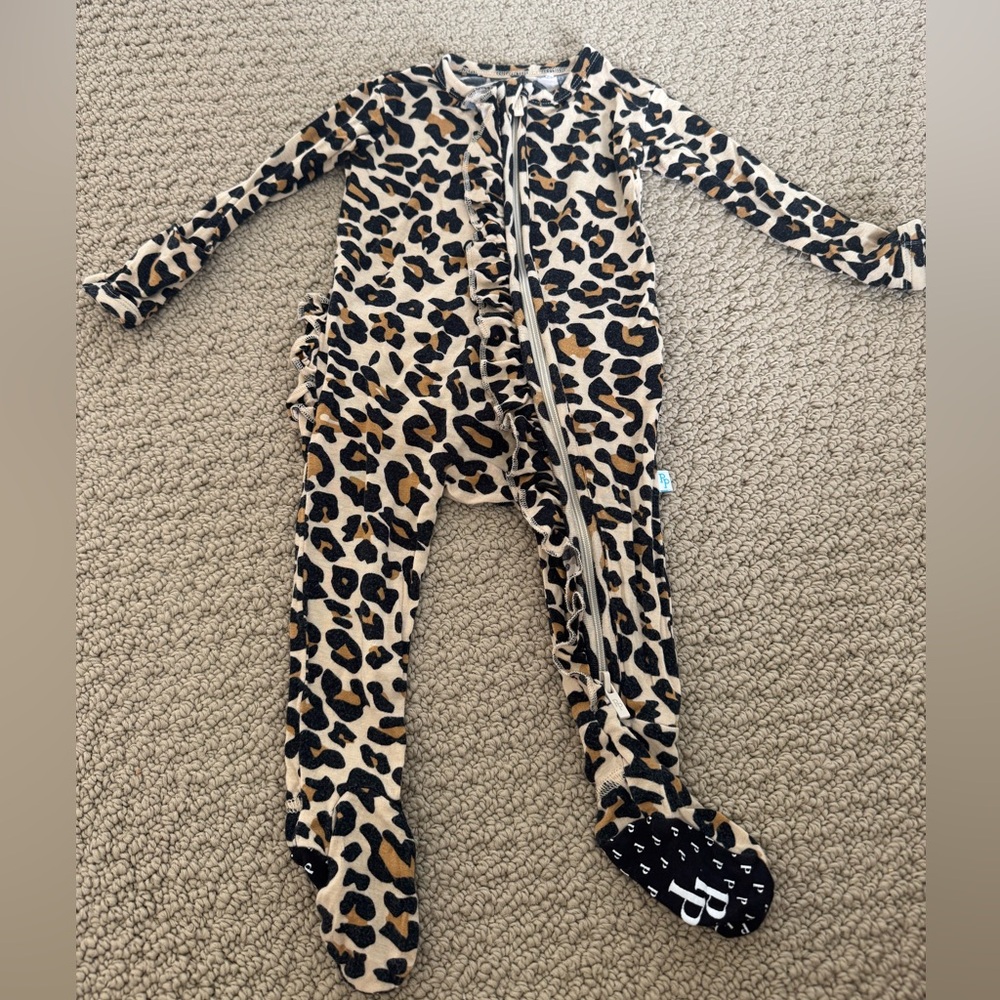 Post Peanut Leopard Print Kids One Piece
